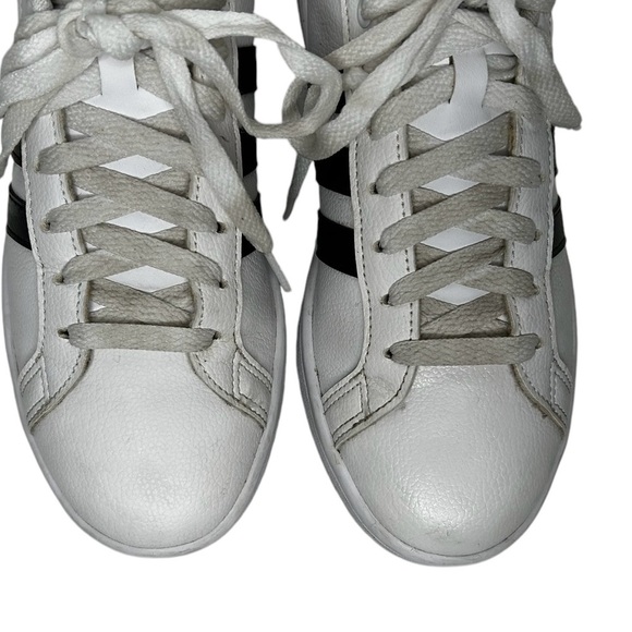 Adidas Cloud Foam Ortholite Float White w/Black Stripes Sneakers Sz 8.5 - Picture 3 of 11